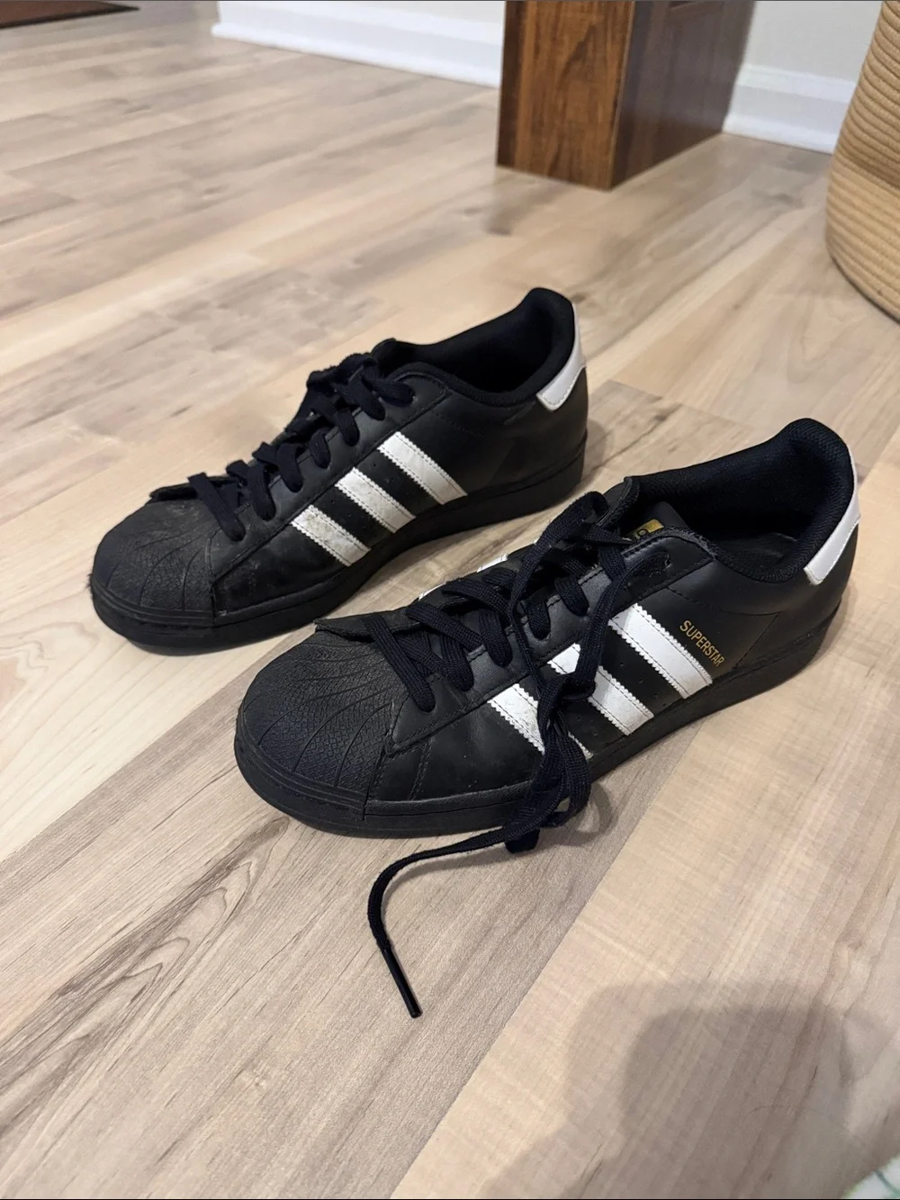 size 10 men’s adidas Superstar 'Core Black